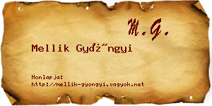 Mellik Gyöngyi névjegykártya